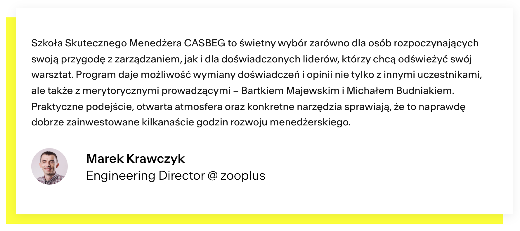 opinia o szkoleniu - Marek Krawczyk