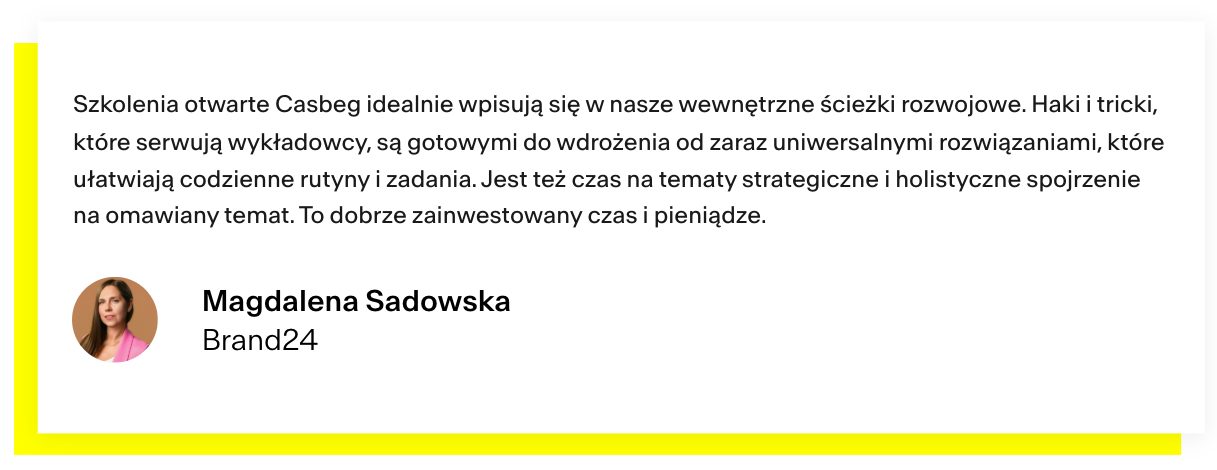 opinia o szkoleniu - Magdalena Sadowska
